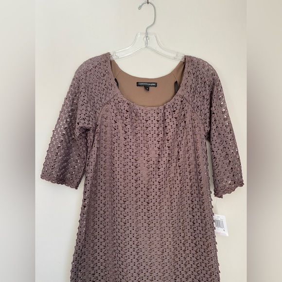 NWT Chris McLaughlin Purple Crochet Pullover Dress Size 6 - Picture 3 of 8